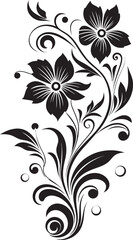 Elegant Botanical Outlines Black Logo Icon Unique Hand Rendered Creations Elegant Logo Detail