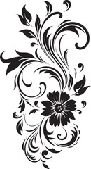 Fluid Botanical Outlines Black Logo Icon Artistic Hand Rendered Creations Elegant Logo Detail