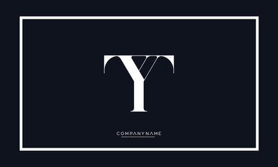 Alphabet letters TY or YT logo monogram
