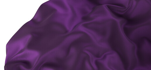 Smooth elegant purple cloth on transparent background
