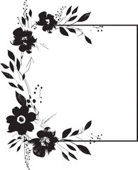 Minimalistic Floral Abstraction Iconic Black Design Sleek Handcrafted Blooms Minimalist Emblem