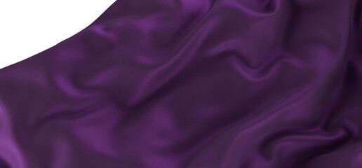 Smooth elegant purple cloth on transparent background