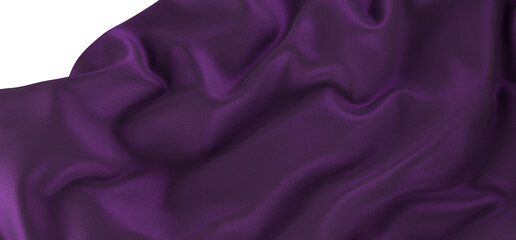 Smooth elegant purple cloth on transparent background