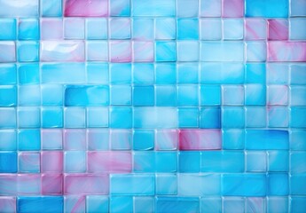 Blue light ceramic checkered wall and mosaic background