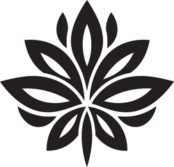 Chic Minimalist Flower Artistic Vector Emblem Clean Bloom Essence Single Black Logo Icon