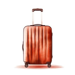 A piece of luggage with wheels on a white background