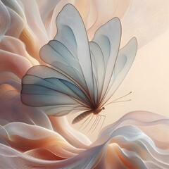 Butterfly soft symphony of serene beauty.
