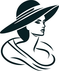 Elegant vector fashion logo of a woman, women luxury logo, women logo in elegant line art style.
