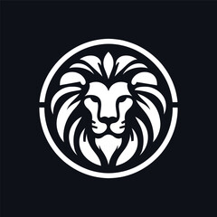 Luxury logo of a lion, line art logo illustration of a lion's head.