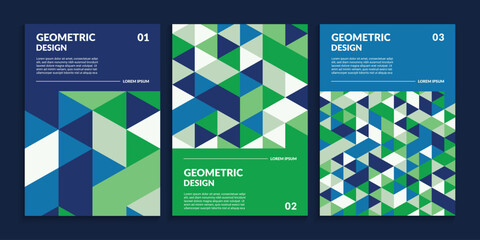 Cover book geometric triangles blue green colors