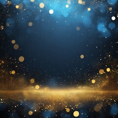 Fototapeta premium blue and gold particle abstract bokeh background