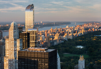 Blick vom Top of the Rock, One57 Tower, Rockefeller Center, Manhatten, New York City, New York, USA