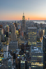 Blick vom Top of the Rock, Empire State Building, Rockefeller Center, Manhatten, New York City, New York, USA