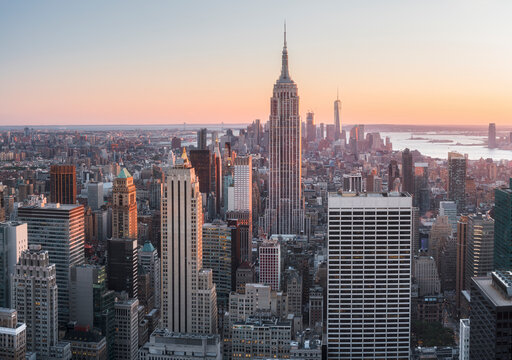 Blick vom Top of the Rock, Empire State Building, Rockefeller Center, Manhatten, New York City, New York, USA © Rainer Mirau