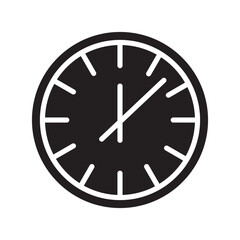 Clock icon, vector graphics. Flat design.