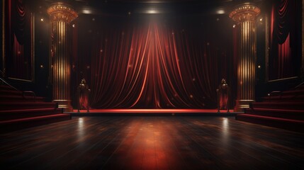 red carpet in an auditorium with spotlights - Powered by Adobe