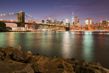 Fototapeta na wymiar Brooklyn Bridge, East River, Manhatten, New York City, USA