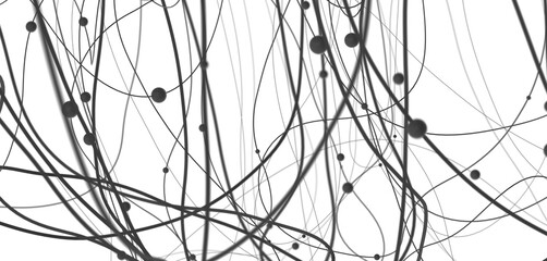 Abstract digital connection dots and lines. Technology background. Network connection structure. Plexus effect. 3d