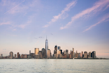 Fototapeta na wymiar One World Trade Center, Manhatten Skyline, Hudson River, New York City, USA