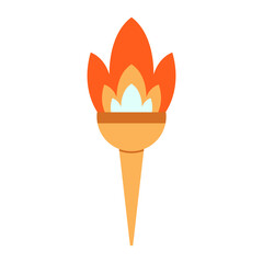 Torch vector illustration, icon design, isolated on white background, olympic flame