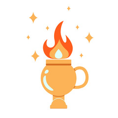 Burning olympic Flame Torch Illustration of symbol of Olympic Games and Competitions