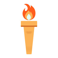 Torch vector illustration, icon design, isolated on white background, olympic flame