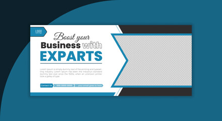 Creative Modern Professional Corporate Business Social Media Facebook Cover and Web Banner Template Design