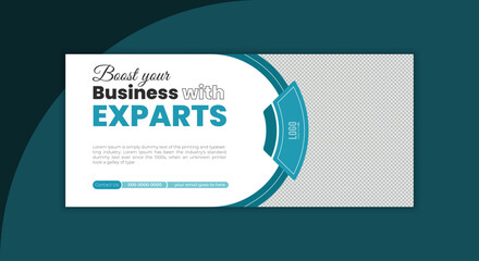 Creative Modern Professional Corporate Business Social Media Facebook Cover and Web Banner Template Design