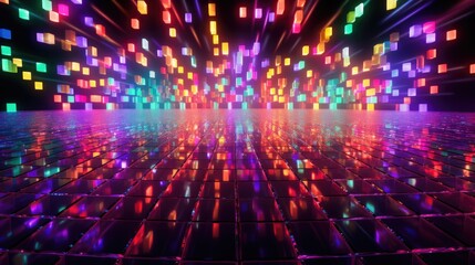Fototapeta na wymiar rainbow disco floor