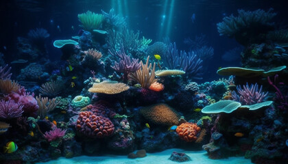 Fototapeta na wymiar Underwater reef fish in natural tropical climate generated by AI