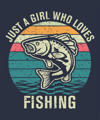 Just Girl Who Loves Fishing Fishing T Shirt Design