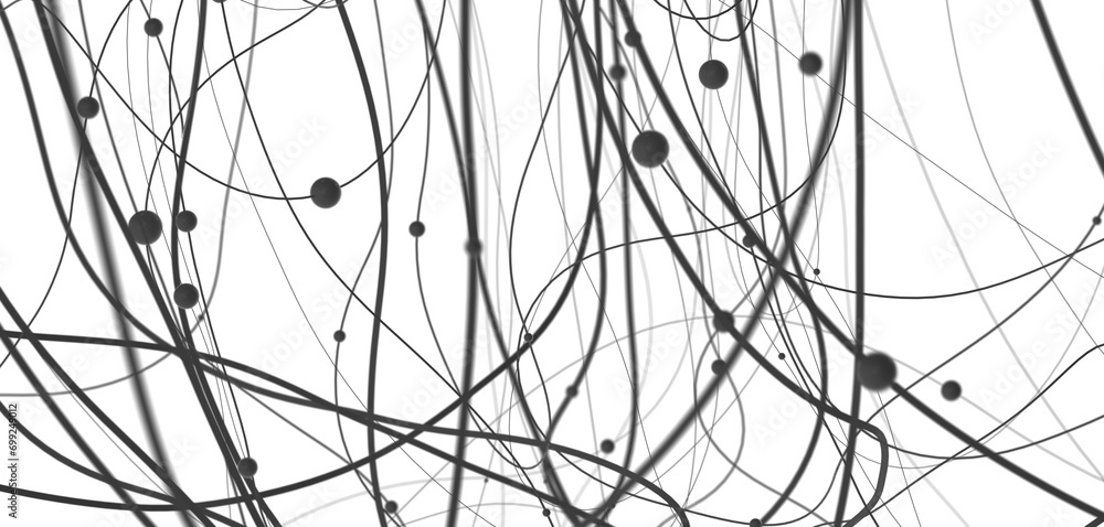 Poster Abstract digital connection dots and lines. Technology background. Network connection structure. Plexus effect. 3d
