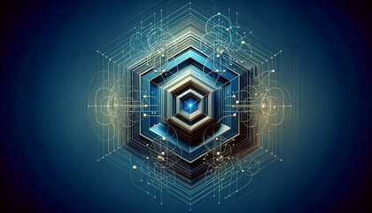 Sleek Quantum Computing: Geometric Core with Interconnected Lines