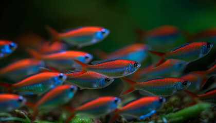 A vibrant underwater reef showcases the beauty of aquatic life generated by AI