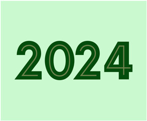2024 Happy New Year Abstract Green Graphic Design Vector Logo Symbol Illustration