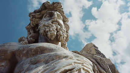 Fototapeta premium An illustration of the Statue of Zeus at Olympia, towering and awe-inspiring.