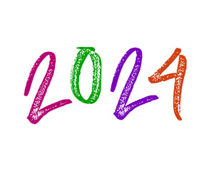 Happy New Year 2024 Abstract Multicolor Graphic Design Vector Logo Symbol Illustration
