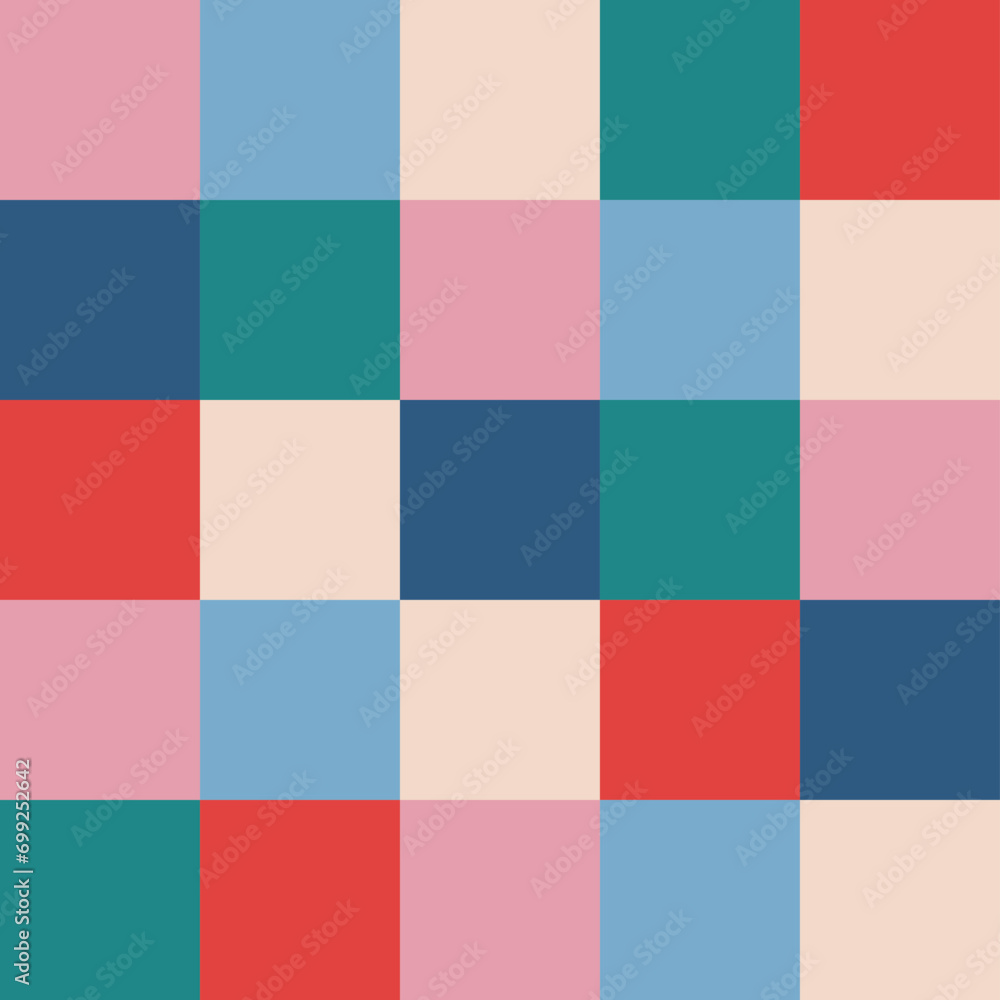 Aufkleber playful retro mosaic background. colourful checkerboard pattern seamless. backdrop with multicolor s
