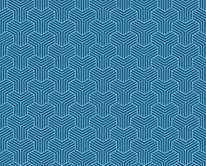 Seamless Abstract geometric y lines blue pattern background