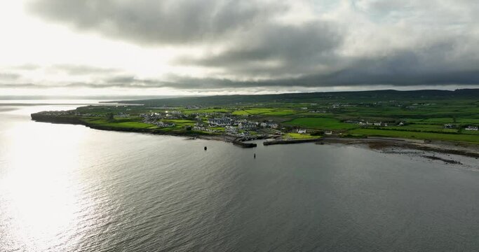 The fishing village of Lahinch on the shores of the Atlantic Ocean 4k