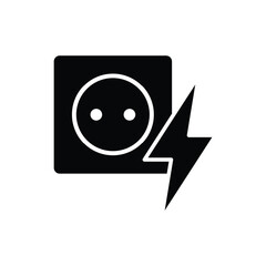 electric socket, plug icon icon vector  dangerous sign