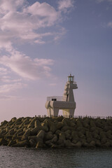 Horse shaped lighthouse in jeju island, South Korea. 