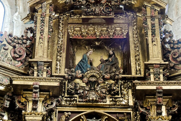 Fototapeta na wymiar Laredo, Spain. The Retablo de Belen (Bethlehem Altarpiece) inside the Iglesia de Santa Maria de la Asuncion (Church of Saint Mary of the Assumption)