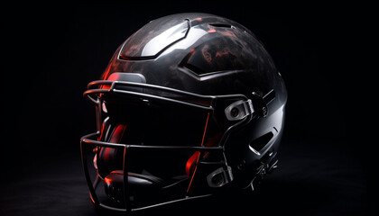 Fototapeta premium Motorcycle helmet, speed, racing, safety, adventure, competition, athlete generated by AI