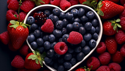 Freshness and sweetness of nature gourmet dessert in a bowl generated by AI