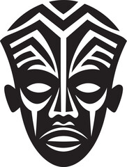 Ethnic Chronicles Iconic African Vector Tribal Whispers African Mask Emblem