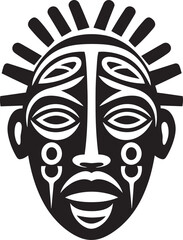 Symbolic Chronicles Mask Vector Emblem Timeless Identity African Mask Icon