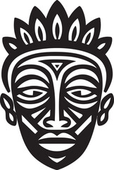 Ancient Echoes Iconic African Tribe Mask Logo Heritage Unveiled Vector Logo of Tribal Mask