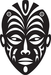 Ethnic Identity Vector Black Icon of Tribal Mask Tribal Essence African Mask Vector Emblem