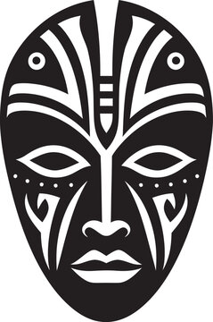 Cultural Chronicles African Tribe Mask Icon Ancestral Whispers Emblem of African Mask